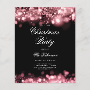 Rose Gold Christmas Lights Invite Program & Menu