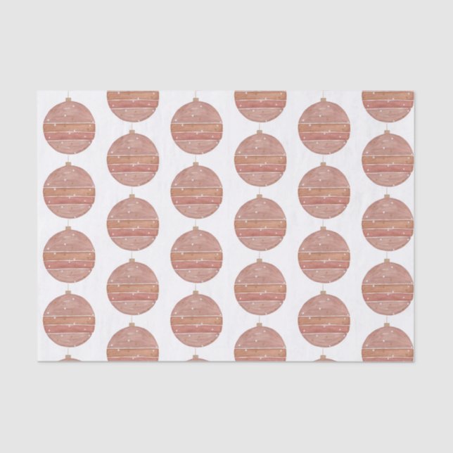 Rose Gold Christmas Ornament Tissue Paper (Front)