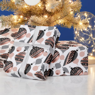 Rose Gold Christmas Ornaments Wrapping Paper