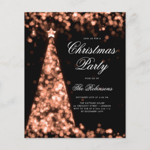 Rose Gold Christmas Tree Invite Program Menu