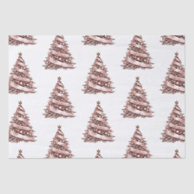 Rose Gold Christmas Tree Tissue Paper (Front)