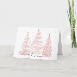 Rose Gold Christmas Trees Card