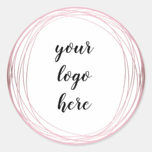 Rose Gold Circle Rings Border Glitter Custom Classic Round Sticker