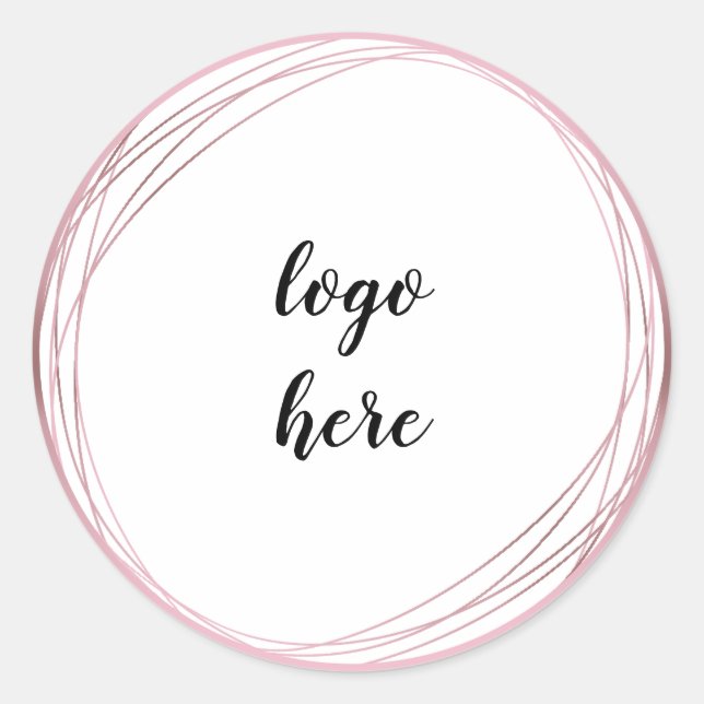 Rose Gold Circle Rings Border Glitter Custom Classic Round Sticker (Front)