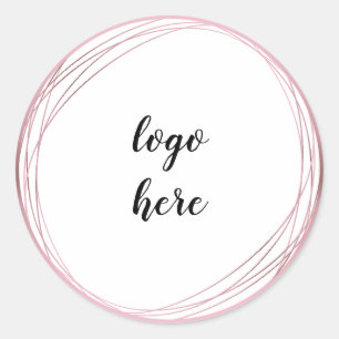 Rose Gold Circle Rings Border Glitter Custom Classic Round Sticker
