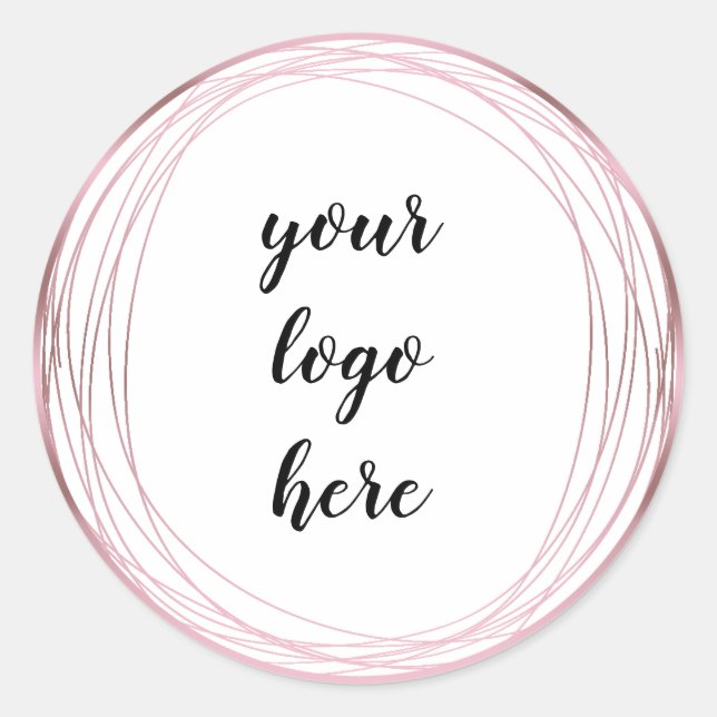 Rose Gold Circle Rings Border Glitter Custom Classic Round Sticker (Front)