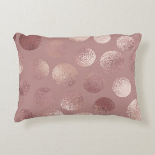 Rose Gold Circles: Vintage Abstract Accent Pillow