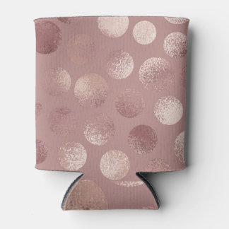 Rose Gold Circles: Vintage Abstract Can Cooler
