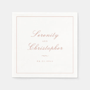 Rose Gold Classic Elegance Minimalist Wedding Napkin