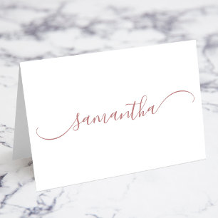 Rose Gold Classy Curved Swash Nom Place Cartes