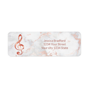 rose gold clef music on marble