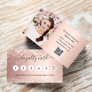 Rose gold code photo loyalty card