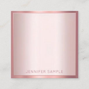 Rose Gold Colour Elegant Modern Simple Template Square Business Card
