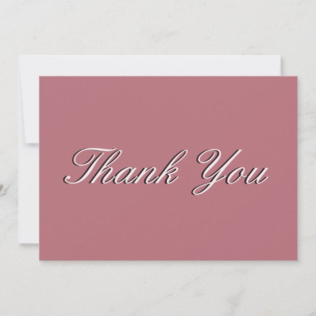 Rose Gold Colour Minimalist Professional Thank You Card (Front)