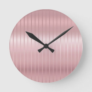 Rose Gold Colour Modern Elegant Template Round Clock