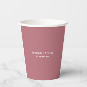 Rose Gold Colour Plain Elegant Modern Minimalist Paper Cups