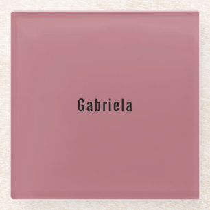 Rose Gold Colour Professional Trendy Modern Plain Glass Coaster