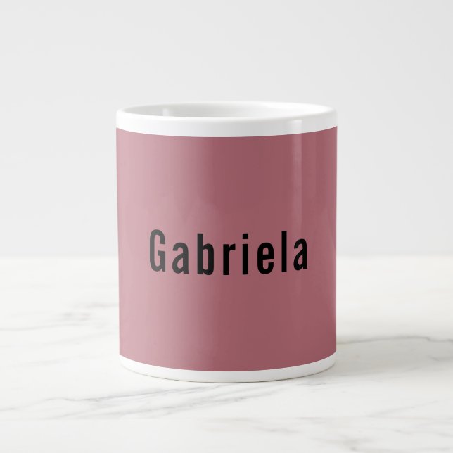 Rose Gold Colour Professional Trendy Modern Plain Large Coffee Mug (Front)