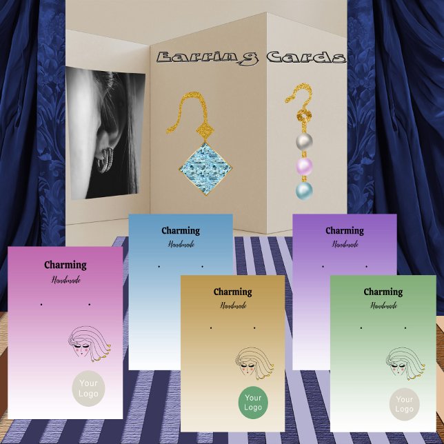 Rose Gold Colours Pretty Girl Face Earring Cards (Creator Uploaded)