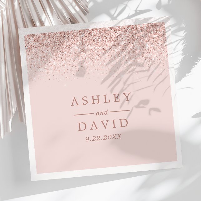 Rose Gold Confetti Blush Pink Modern Wedding Napkin (Creator Uploaded)