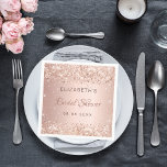 Rose gold confetti Bridal Shower Napkin<br><div class="desc">For an elegant,  classic,  glamourous and girly style bridal shower.  A rose gold gradient background,  decorated with confetti. With the text: Bridal Shower. Personalize and add the bride's name and a date.</div>