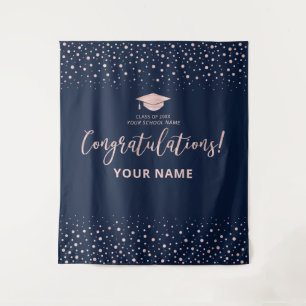 Rose Gold Confetti Congratulation Graduation Tap Tapestry