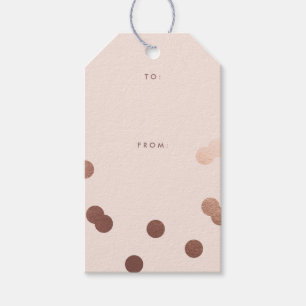 Rose gold confetti faux foil gift tags