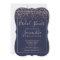 Rose gold confetti navy blue script bridal shower