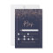 Rose gold confetti navy blue typography rsvp
