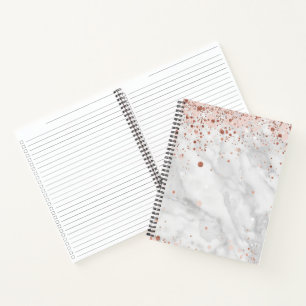 Rose Gold Confetti Pattern   Elegant Bridal Shower Notebook