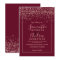 Rose gold confetti red burgundy typography wedding