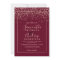 Rose gold confetti red burgundy typography wedding