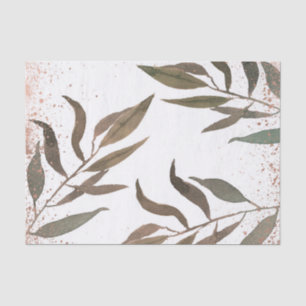 Rose Gold Copper Botanical Glam Modern Wedding Tissue Paper