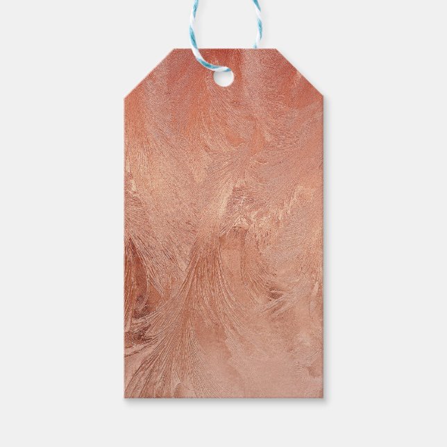 Rose Gold Copper Texture Étiquettes métalliques (Devant)