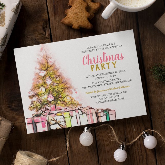 Rose | Gold Corporate Christmas Party Invitation (Créateur téléchargé)