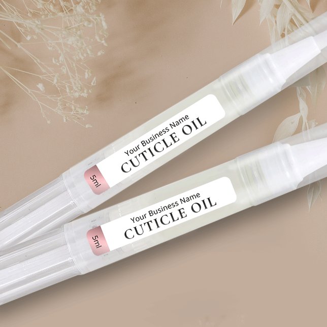 Rose Gold Cosmetic Twist Pen Cuticle Oil Label (rose gold product stickers for oil twist pens - for 3, 4 and 5ml pens *verify size)