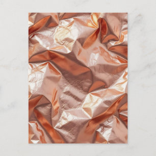 Rose Gold Crinkled Metallic Foil Luxe Postcard