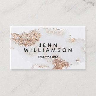 Rose gold crystal grey watercolor modern style business card