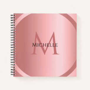 Rose Gold Custom Elegant Monogram Modern Template Notebook