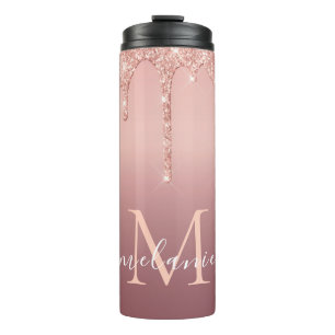 Rose Gold Custom Letter name Thermal Tumbler