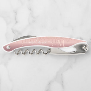 Rose Gold Custom Letter Name Waiter's Corkscrew
