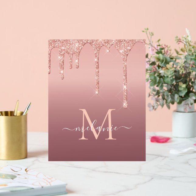 Rose Gold Custom Letter Nom Signes acryliques (Mariage)