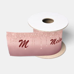 Rose Gold Custom Letter Your Name Gift Ribbon Satin Ribbon