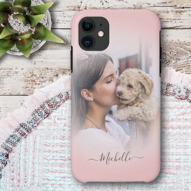 Rose Gold Custom  One Photo Gradient  iPhone Case (Creator Uploaded)