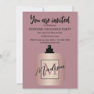 Rose Gold Custom Perfume Exchange Party Invitation