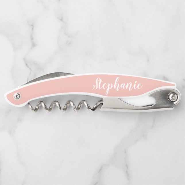 Rose Gold Custom Script Monogram Corkscrew (Back)