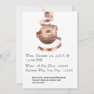 Rose Gold Customizable Holiday Party Inivitation Invitation