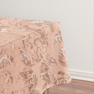 Rose Gold Damask Tablecloth
