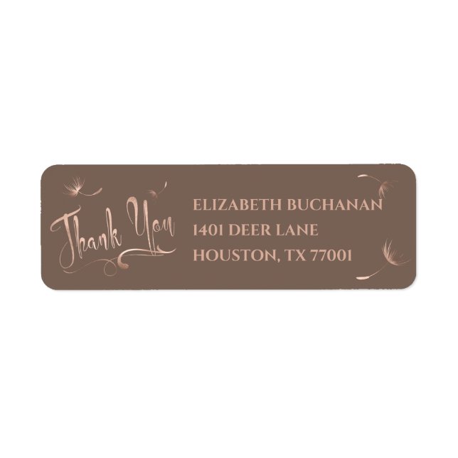 Rose Gold Dandelion Mariage simple et élégant (Devant)