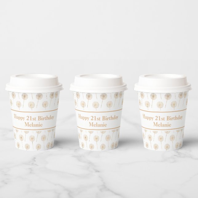 Rose gold dandelion wish classic personalized paper cups (Multi)